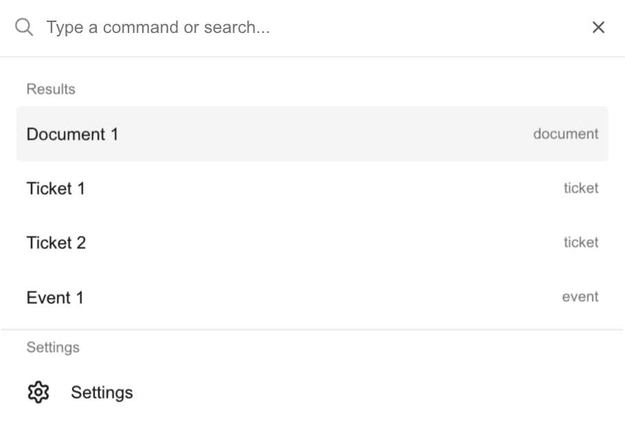 Search and command interface